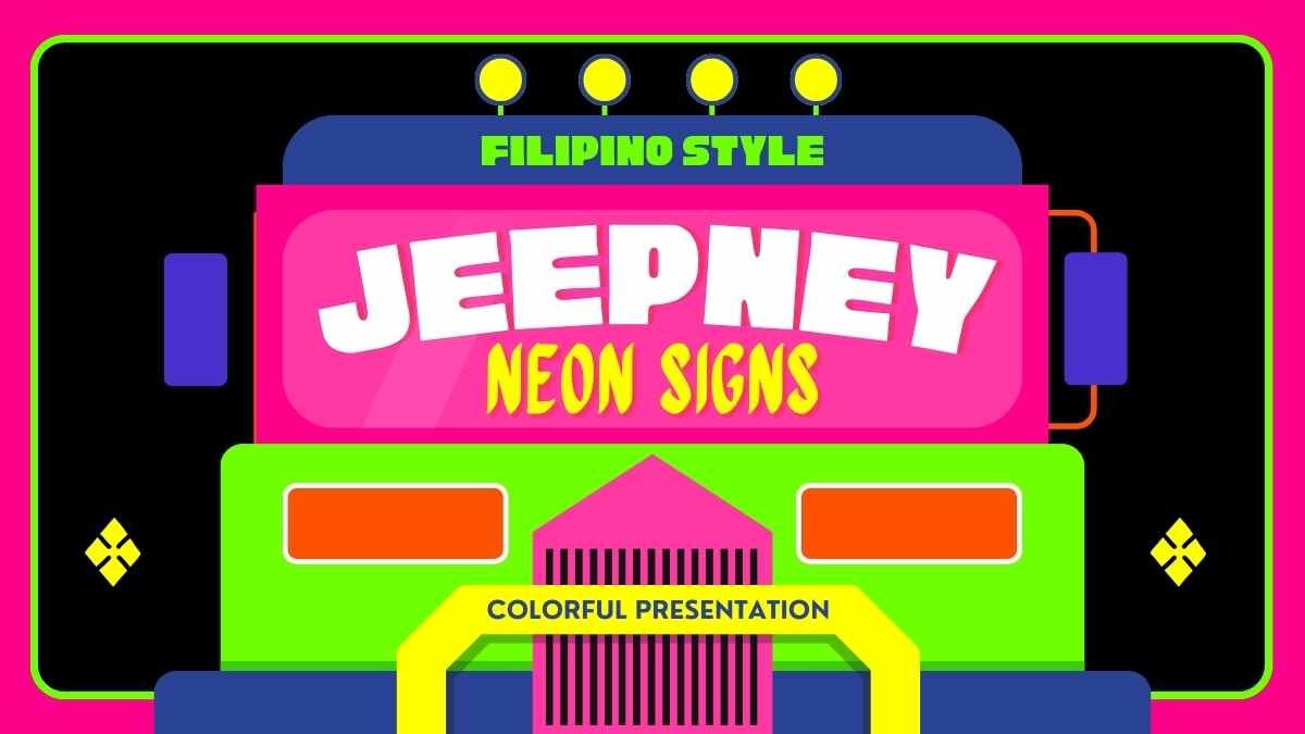 Carteles de neón de colores para jeepney - diapositiva 0