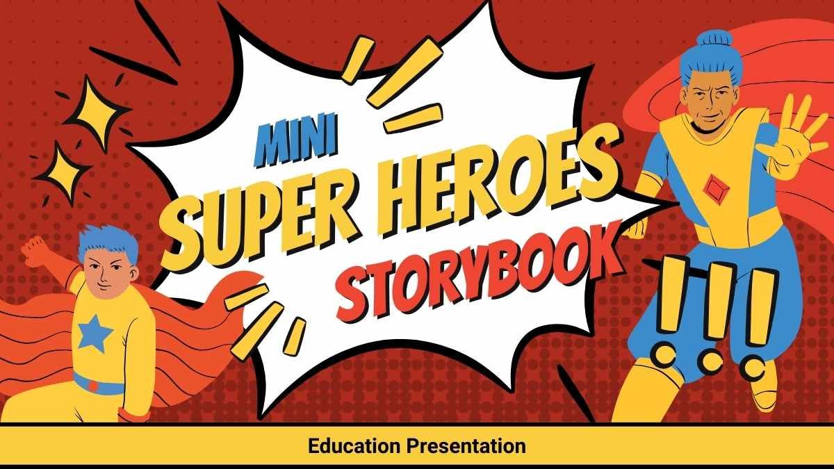 Mini livro de histórias em quadrinhos de super-heróis - slide 0