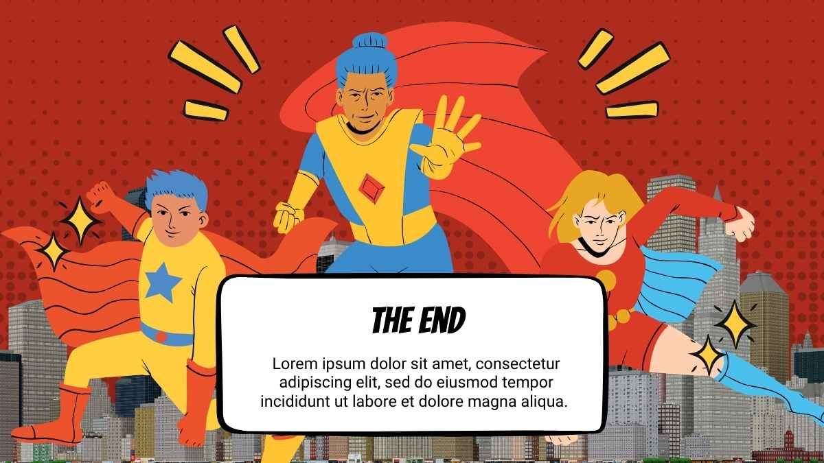 Mini livro de histórias em quadrinhos de super-heróis - slide 14