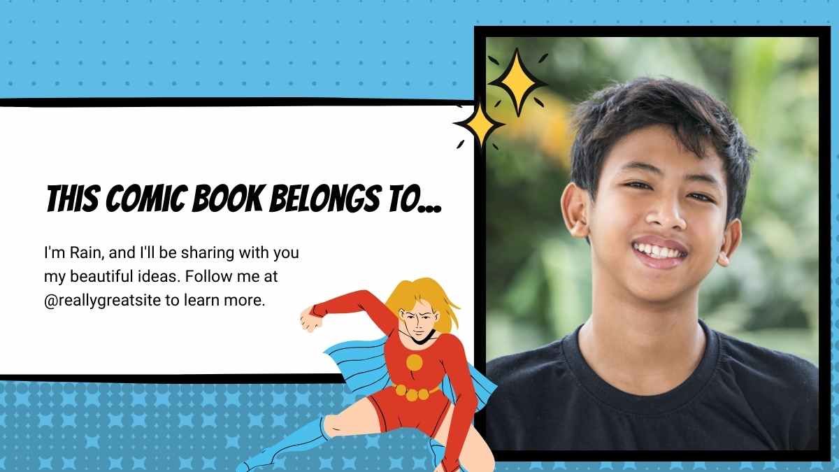 Mini livro de histórias em quadrinhos de super-heróis - slide 2