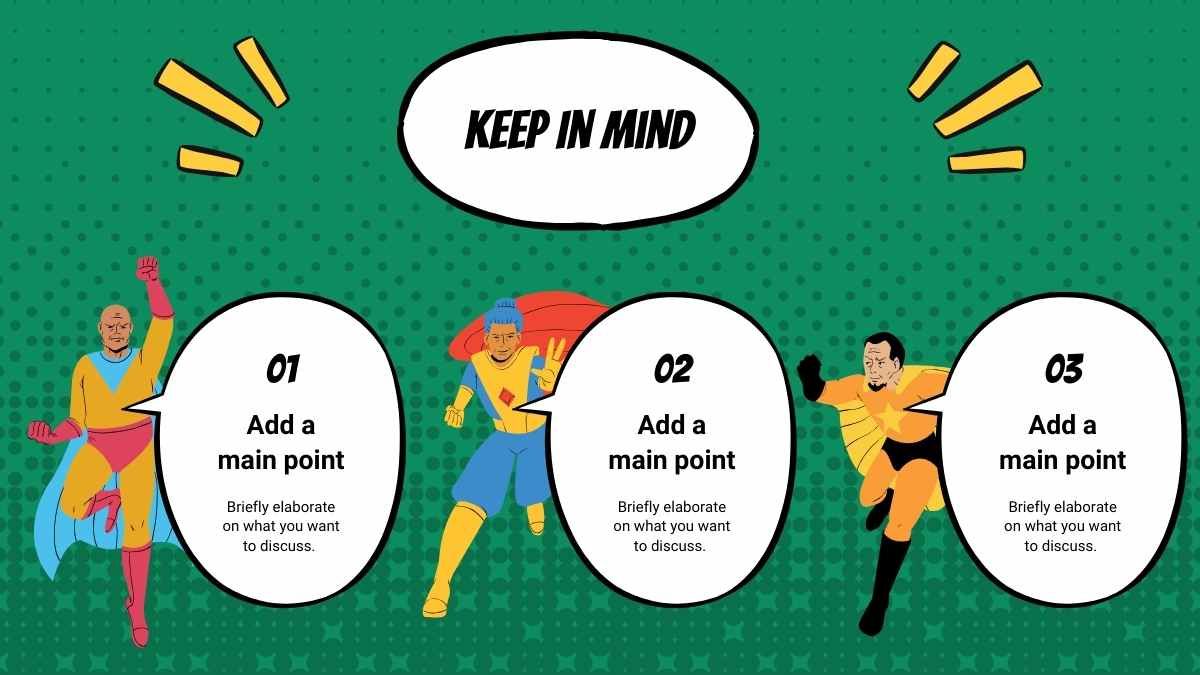 Mini livro de histórias em quadrinhos de super-heróis - slide 3