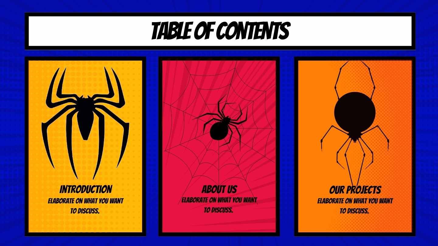 Comic Style Spider Background - slide 2