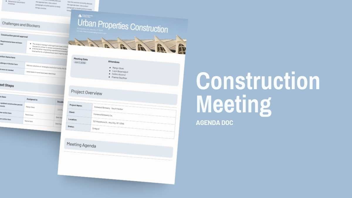 Construction Meeting Agenda Doc - slide 1