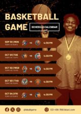 Basketball Game Schedule Calendar. Free PPT & Google Slides Template ...