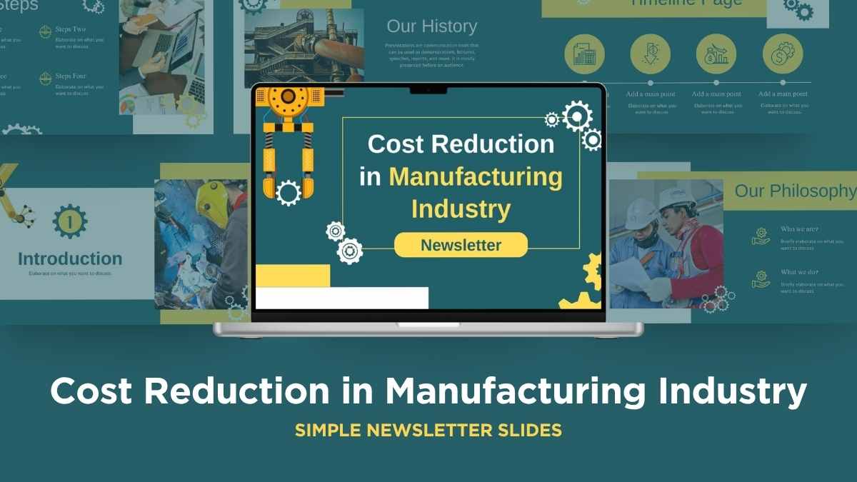 製造業コスト削減ニュースレタースライド【イラスト付き】 - slide 1