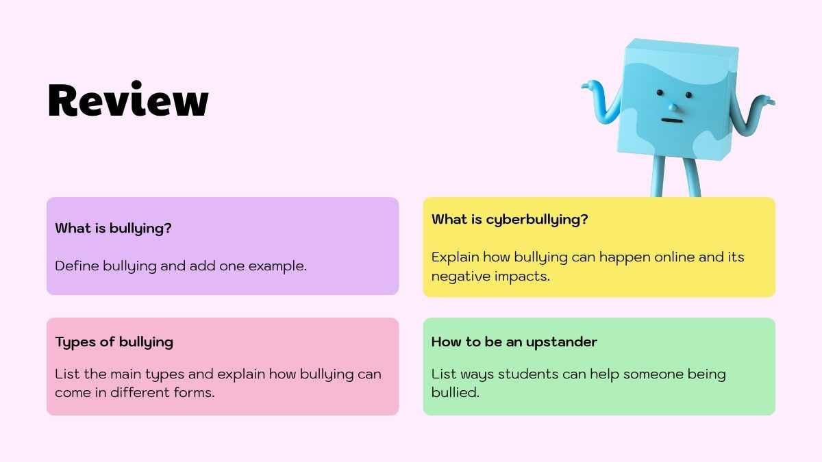 Cute 3D Bullying Prevention Slides For Middle School - slide 11