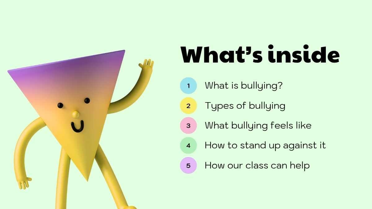 Cute 3D Bullying Prevention Slides For Middle School - slide 2