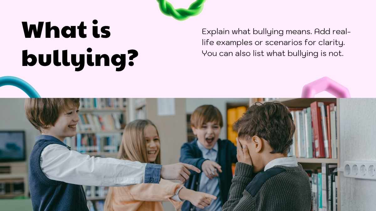 Cute 3D Bullying Prevention Slides For Middle School - slide 3