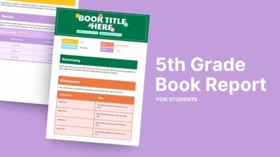 Cute 5th Grade Book Report 1
