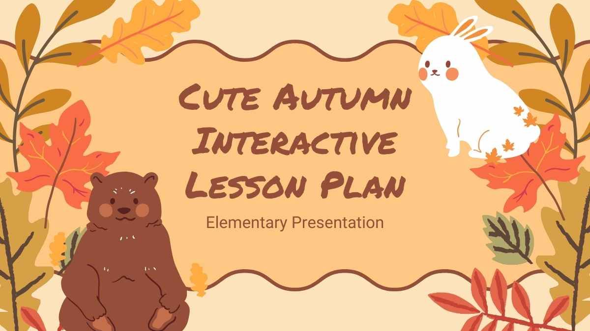 Plan de lecciones interactivas de otoño lindo para primaria - diapositiva 0