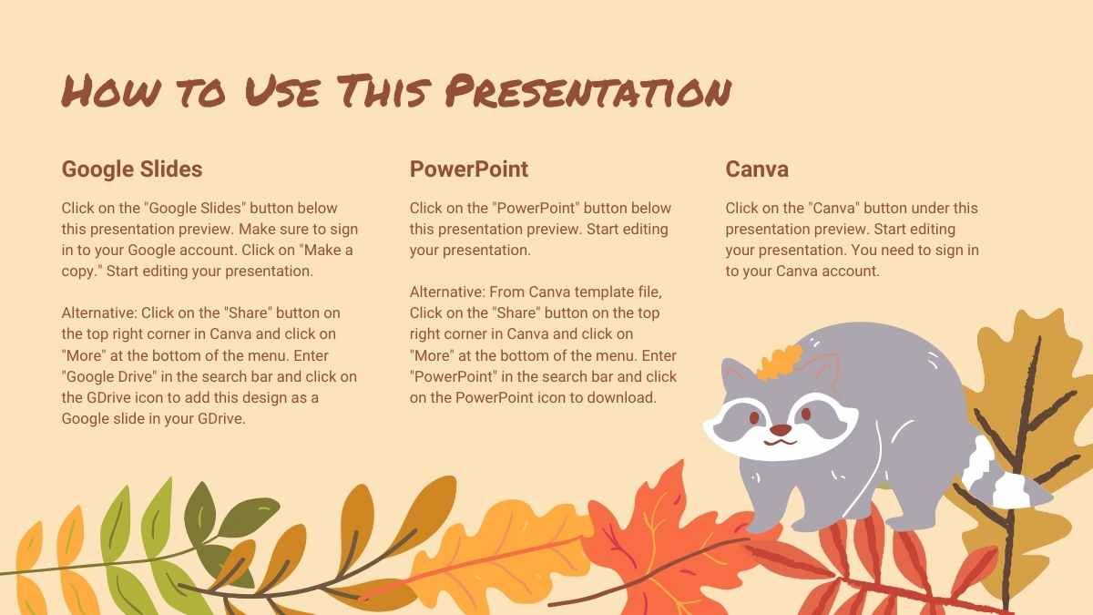 Plano de aula interativo de outono fofo para o ensino fundamental - slide 1