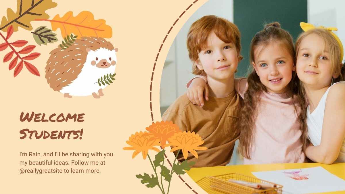 초등학교를 위한 귀여운 가을 인터랙티브 레슨 플랜 - slide 2