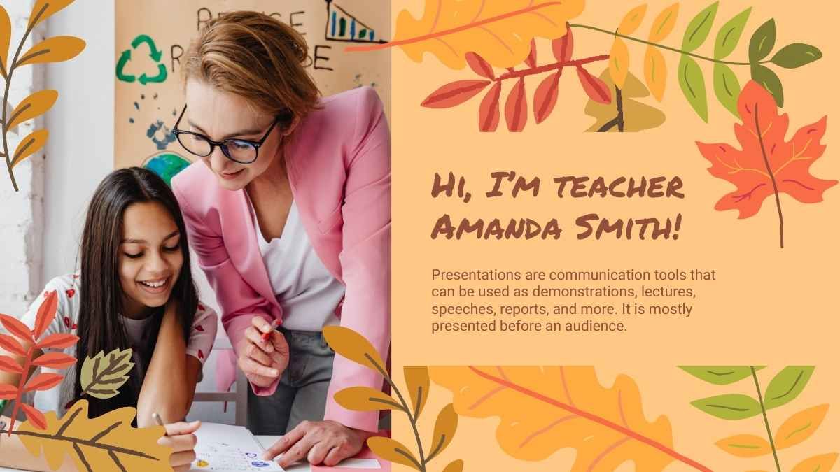 Plano de aula interativo de outono fofo para o ensino fundamental - slide 3