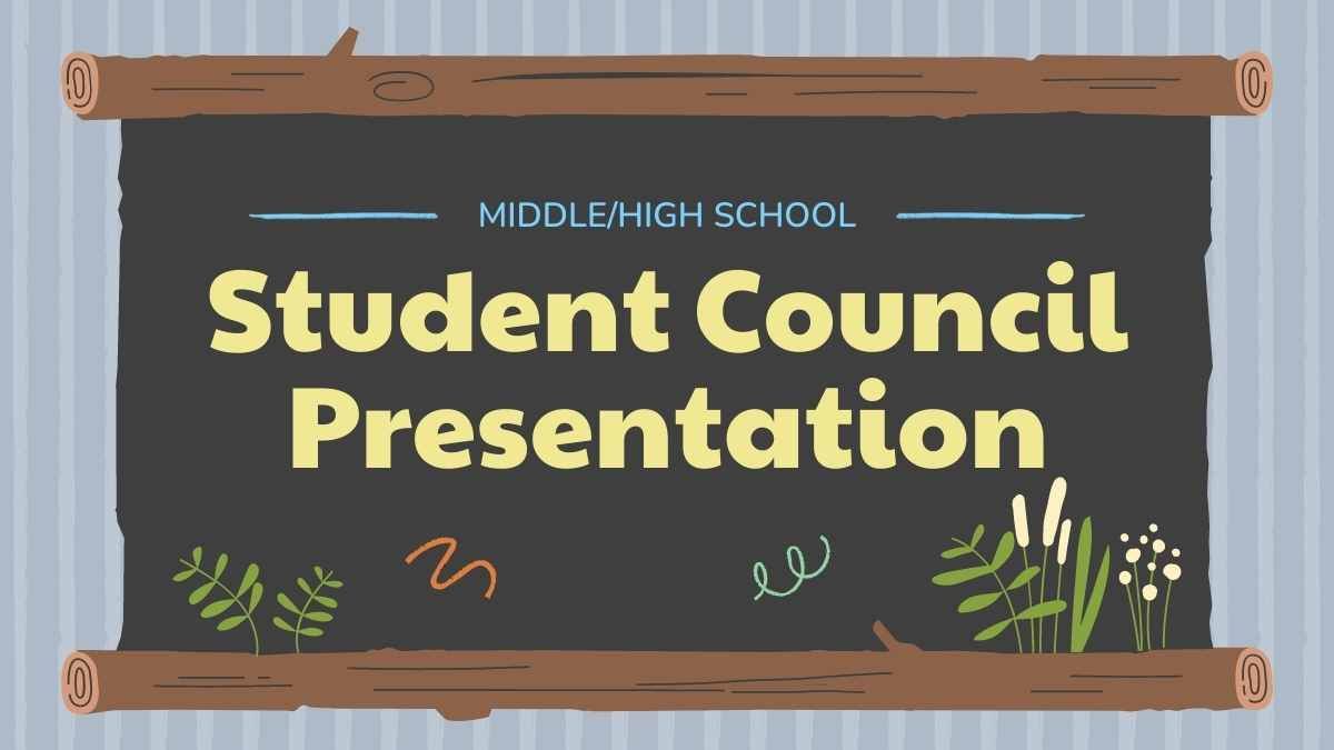 Cute Blackboard Student Council Presentation - slide 0