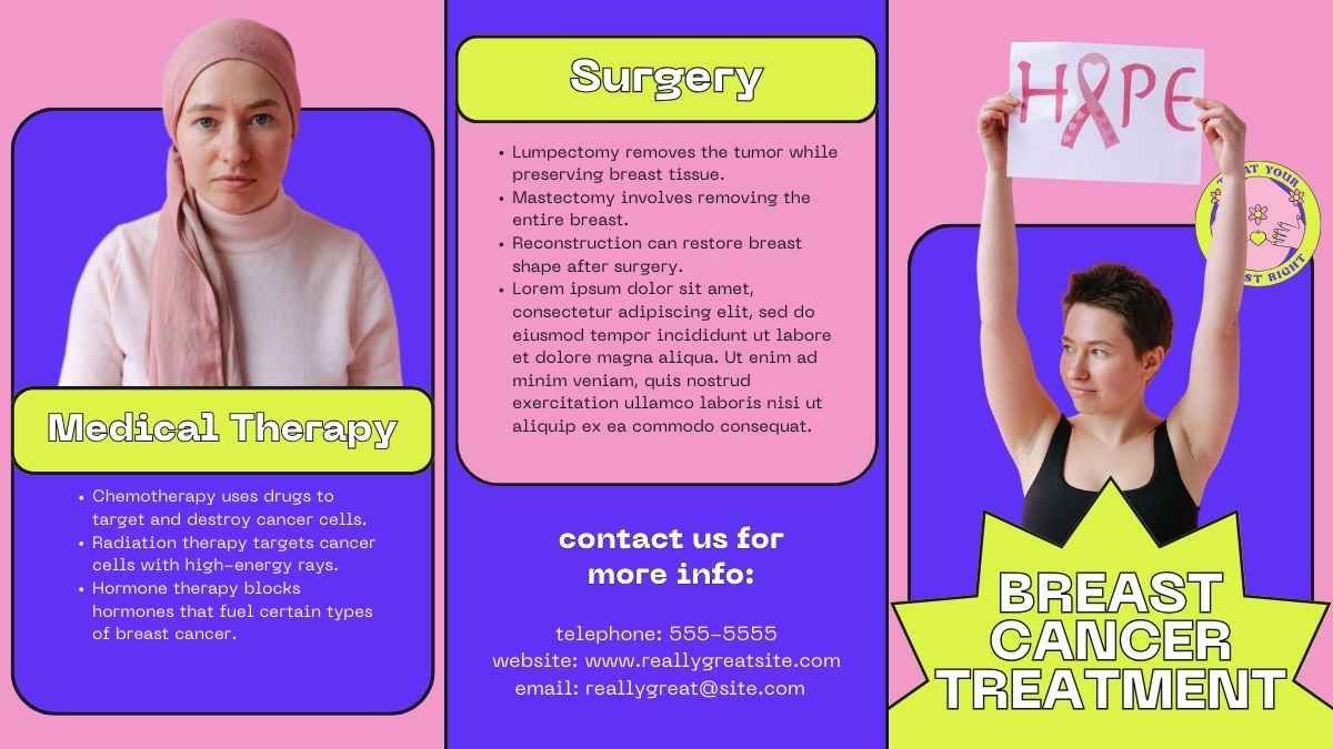 Cute Breast Cancer Information Brochure - slide 8