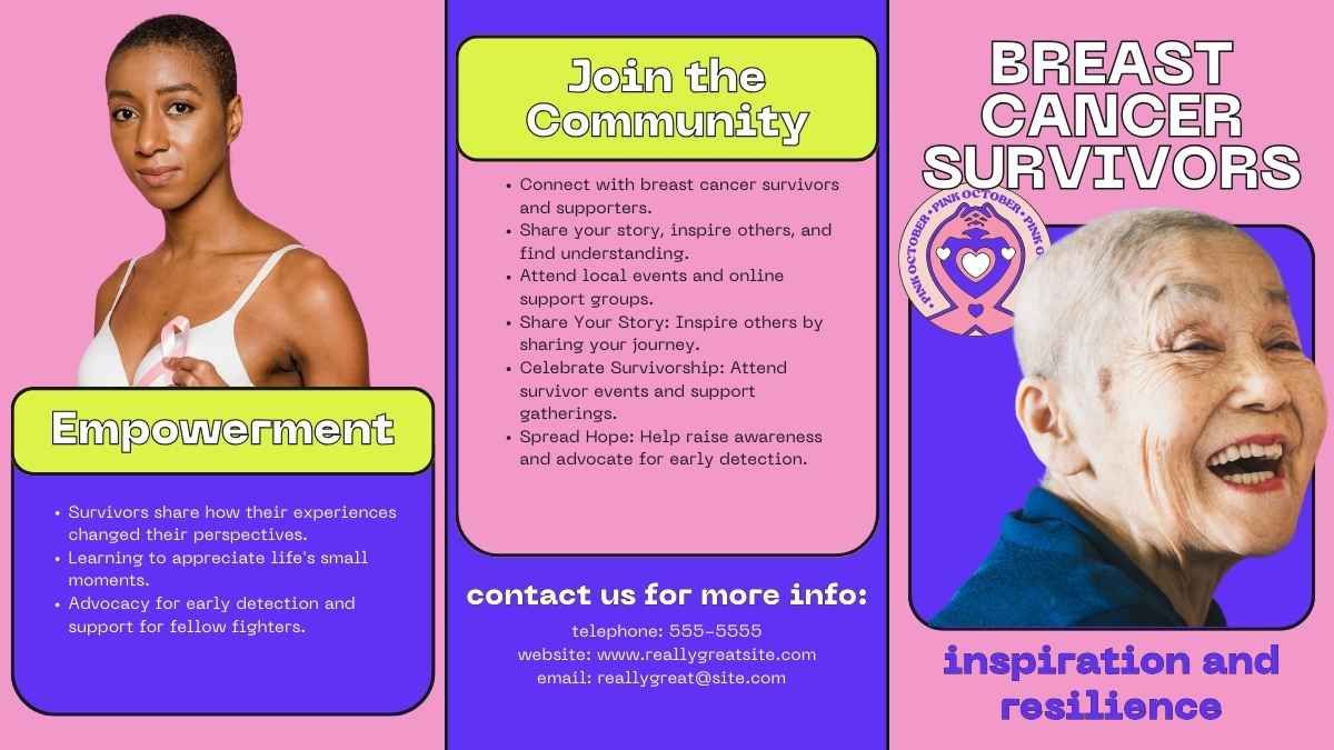 Lindo folleto informativo sobre el cáncer de mama - diapositiva 10