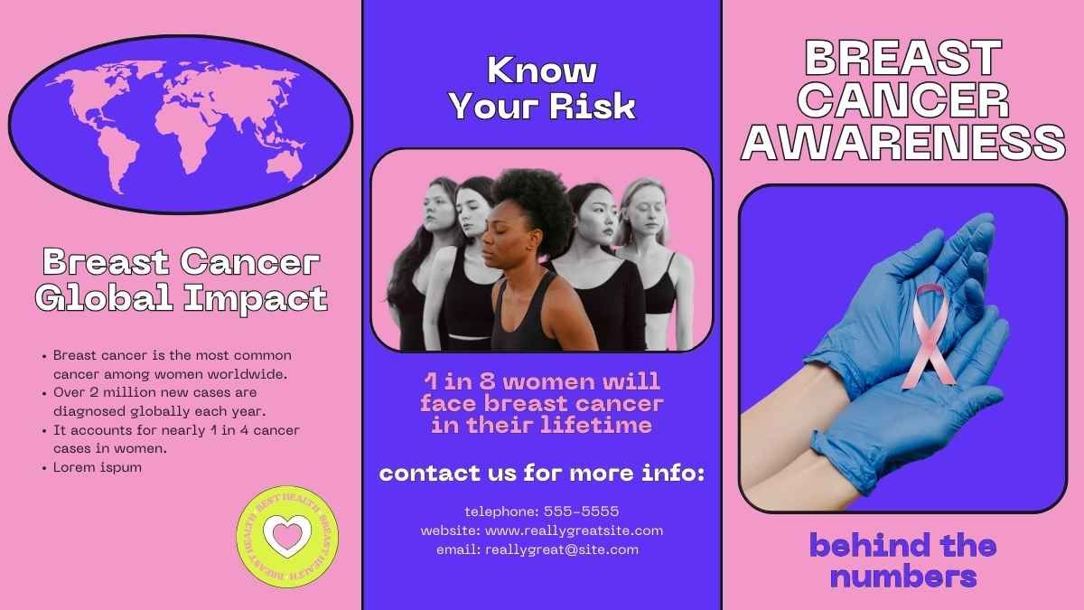 Lindo folleto informativo sobre el cáncer de mama - diapositiva 2