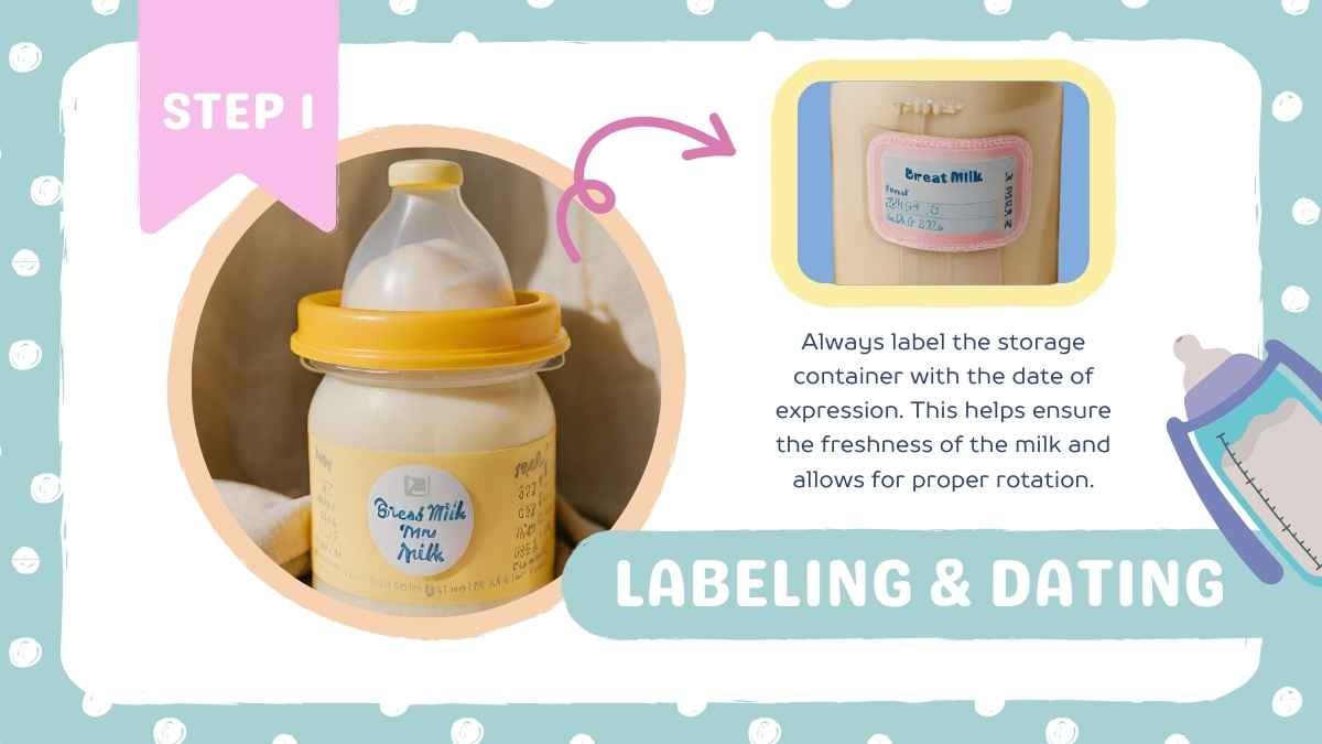 Cute Breast Milk Storage Tutorial - slide 9