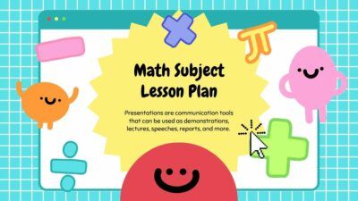 Cute Cartoon Math Subject Lesson Plan