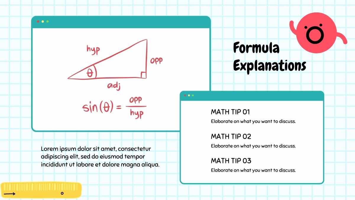 Plano de aula de matemática de desenho animado fofo - slide 11