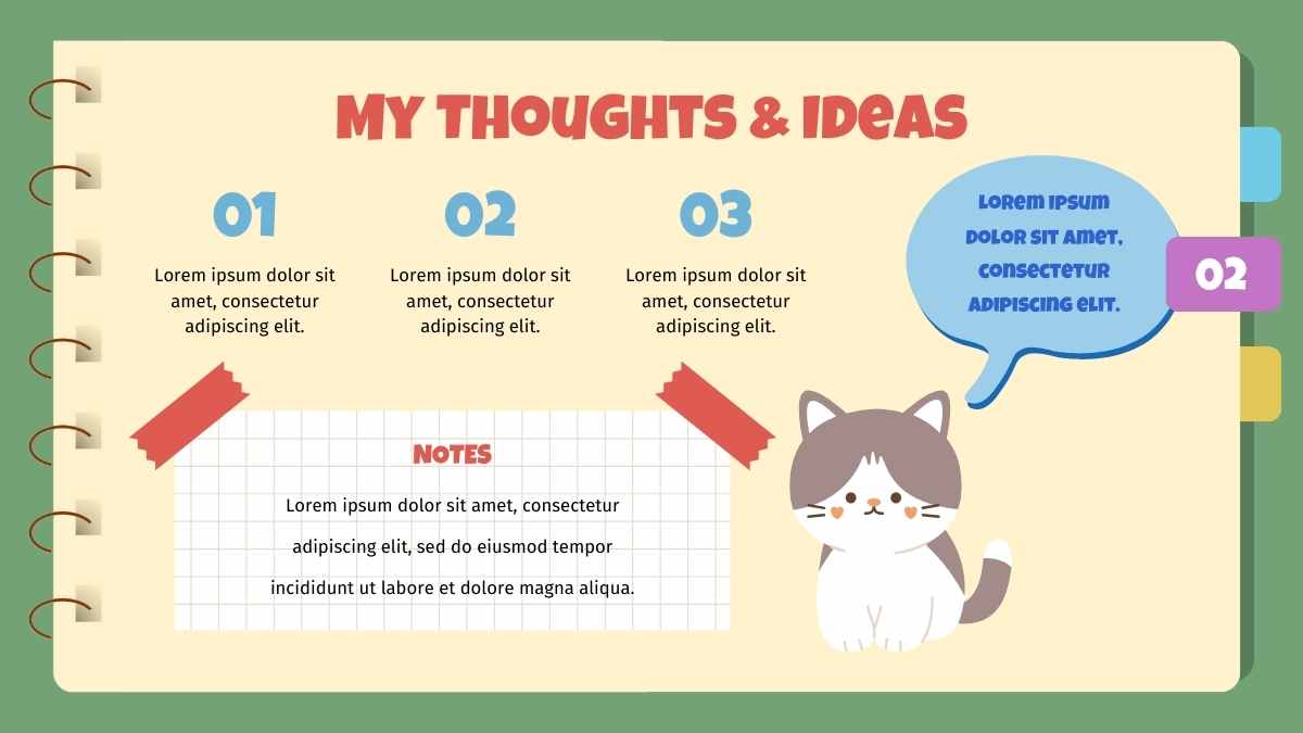 Cute Cat Illustrated Journal Slides - slide 10