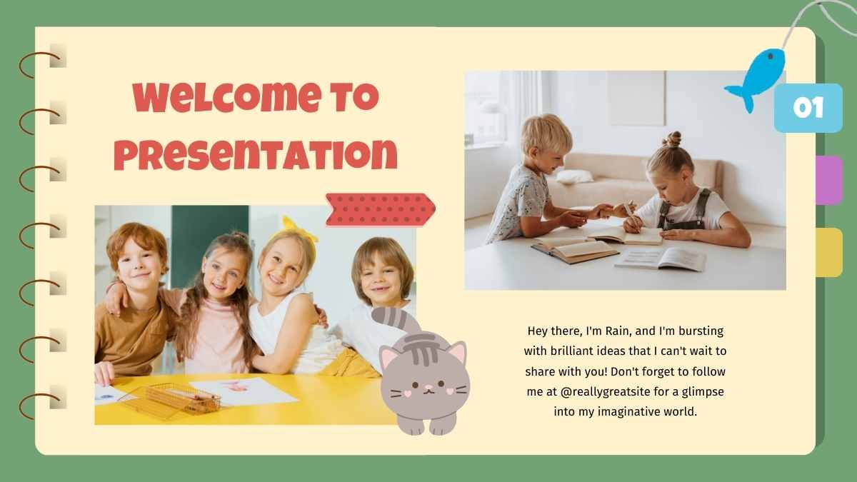 Cute Cat Illustrated Journal Slides - slide 5