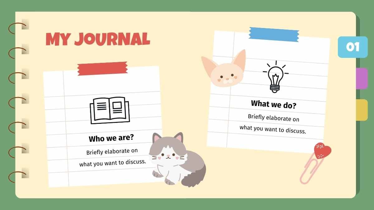 Cute Cat Illustrated Journal Slides - slide 6