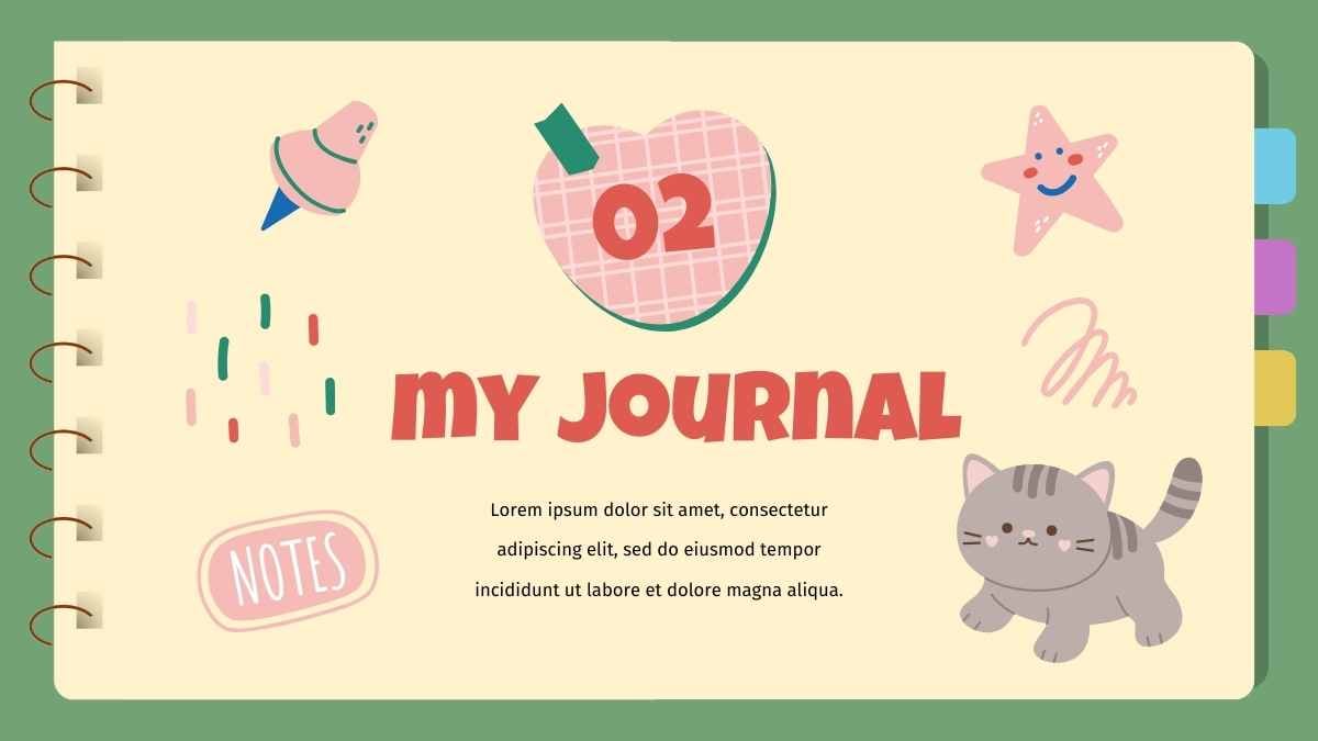 Cute Cat Illustrated Journal Slides - slide 9
