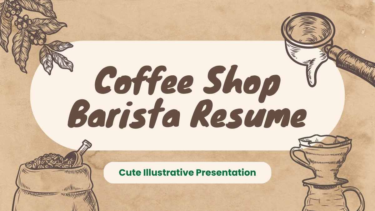 Currículum de barista de linda cafetería - diapositiva 0
