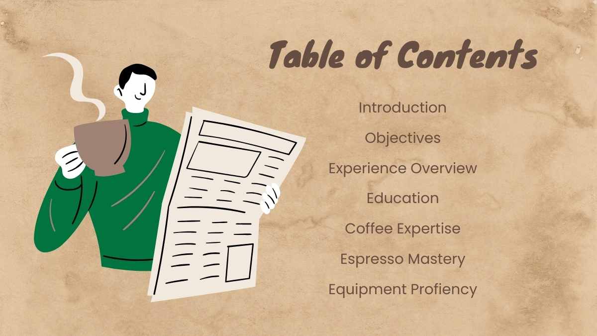 Cute Coffee Shop Barista Resume Slides - slide 2