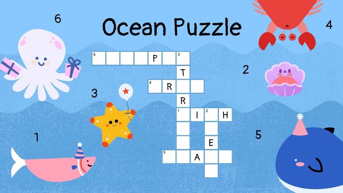 초등학생을 위한 귀여운 십자말풀이 동물 퍼즐 - slide 4
