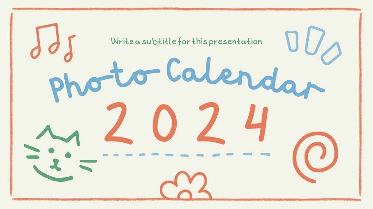 Cute Doodle Photo Calendar 2024 - slide 0
