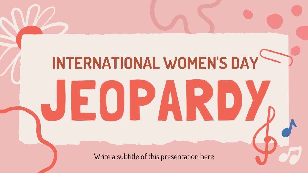 Cute Floral International Women’s Day Jeopardy - slide 0