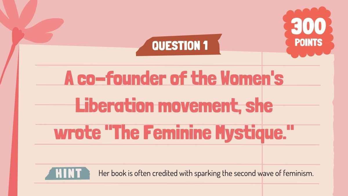 Jogo de perguntas e respostas floral fofo para o Dia Internacional da Mulher - slide 8