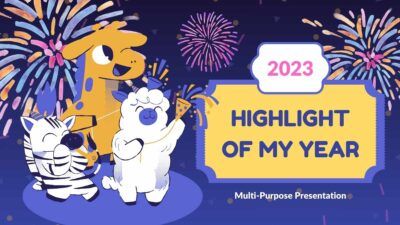 Slides Carnival Google Slides and PowerPoint Template Cute Highlight of my Year 2023 1