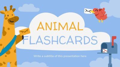 Flashcards de animais fofos ilustrados