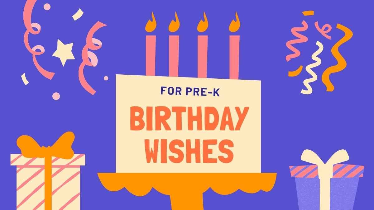 Cute Illustrated Birthday Wishes for Pre-K - slide 0