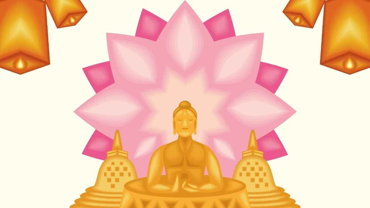 Cute Illustrated Buddhism Background for Slides - slide 5