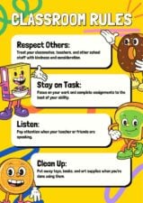 Slide Poster Peraturan Kelas Bergambar Lucu