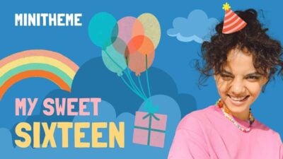 Cute Illustrated My Sweet Sixteen Minitheme Slides