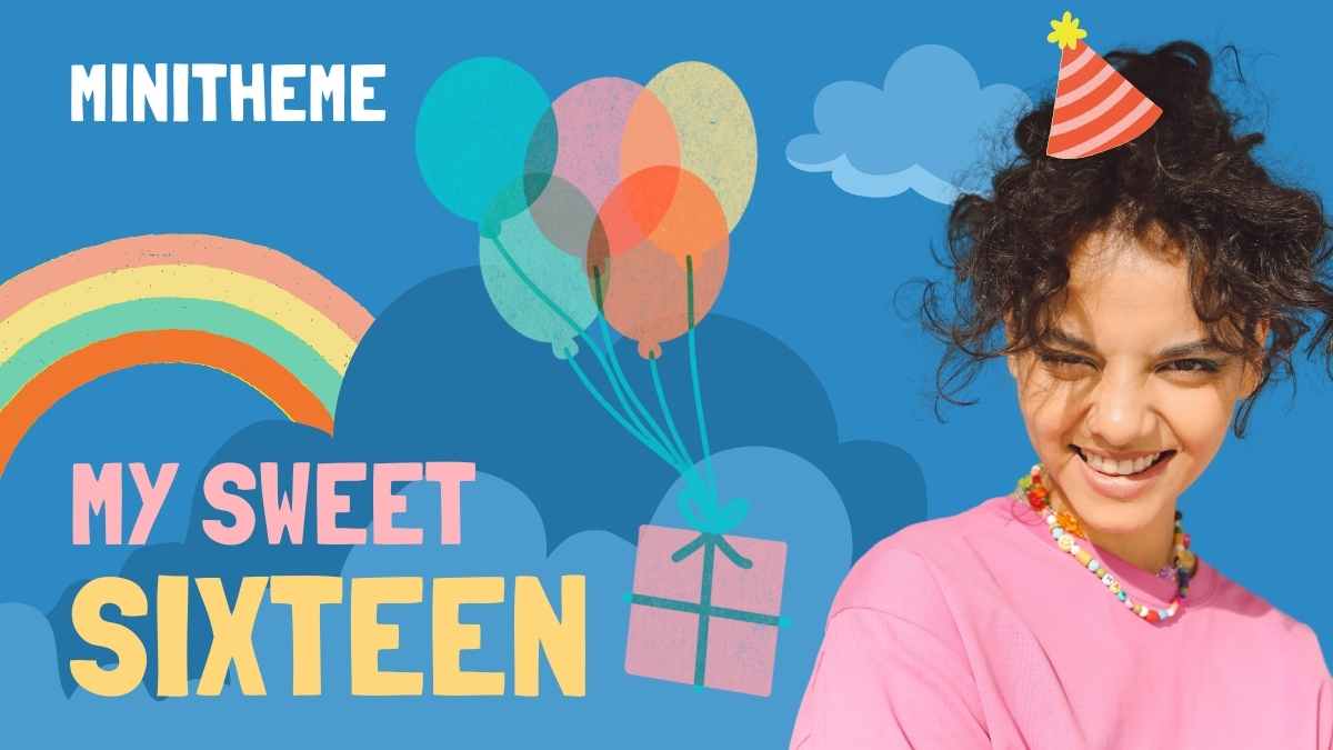 Cute Illustrated My Sweet Sixteen Minitheme Slides - slide 1