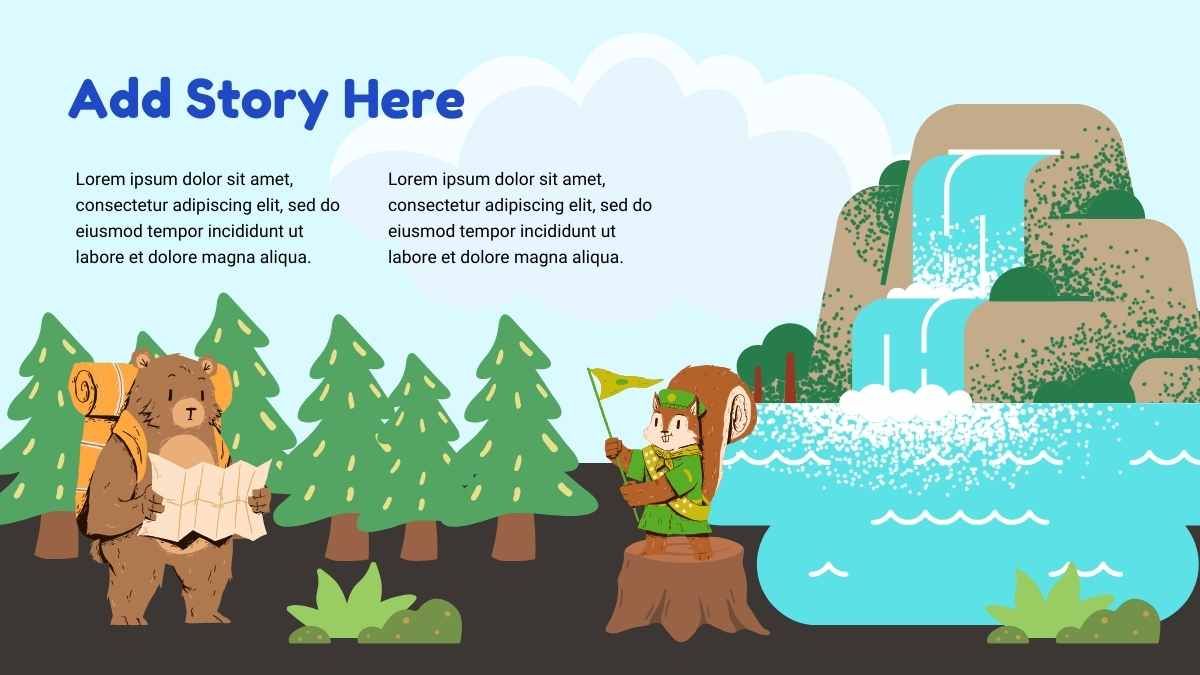 귀여운 일러스트로 된 자연 모험 스토리북 - slide 9