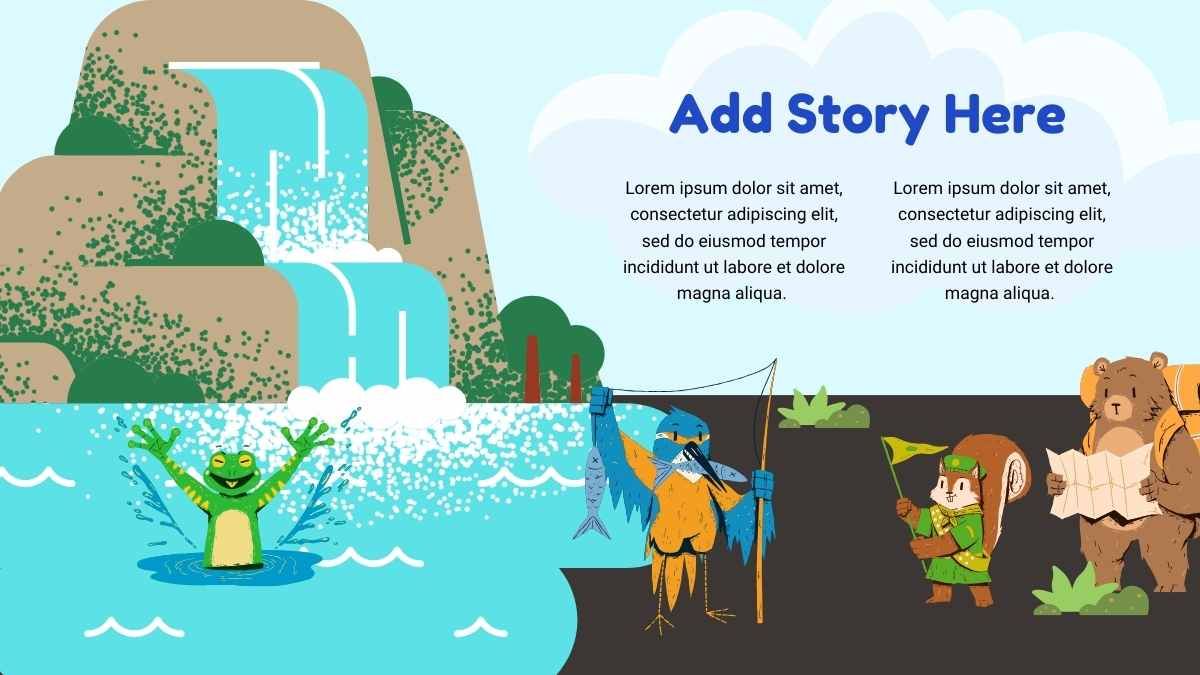 귀여운 일러스트로 된 자연 모험 스토리북 - slide 10