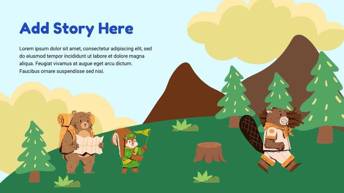 귀여운 일러스트로 된 자연 모험 스토리북 - slide 12
