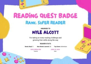 Cute Illustrated Reading Certificates 1