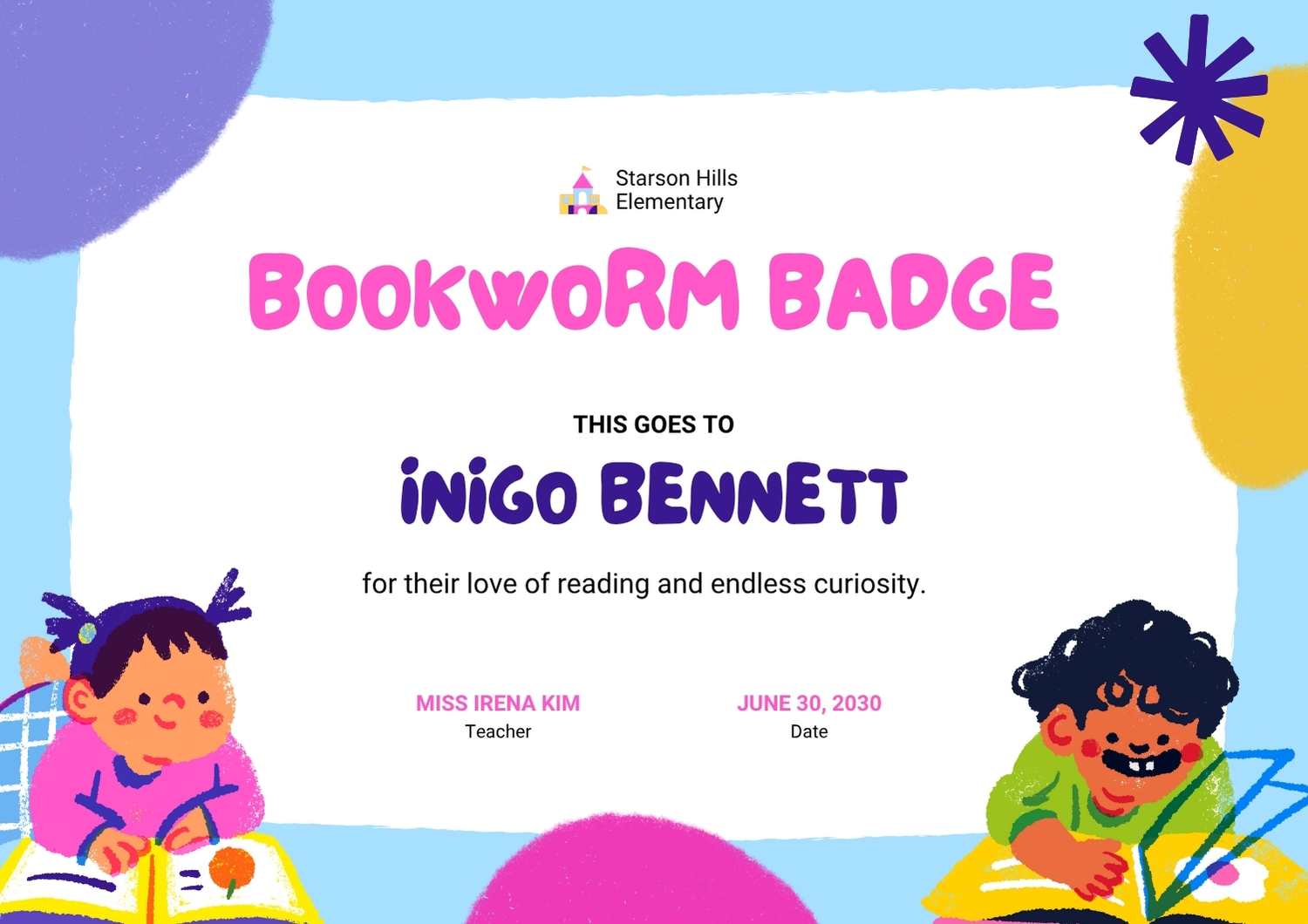 Cute Illustrated Reading Certificates - slide 2
