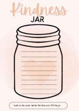 Cute Kindness Jar Activity Worksheet