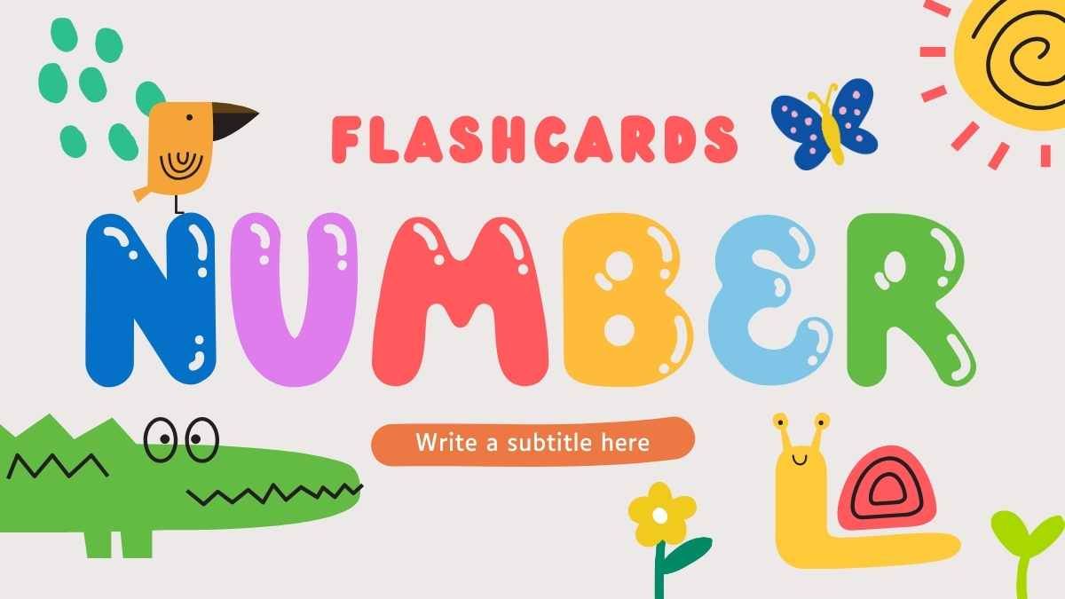 Flashcards de números fofos - slide 0
