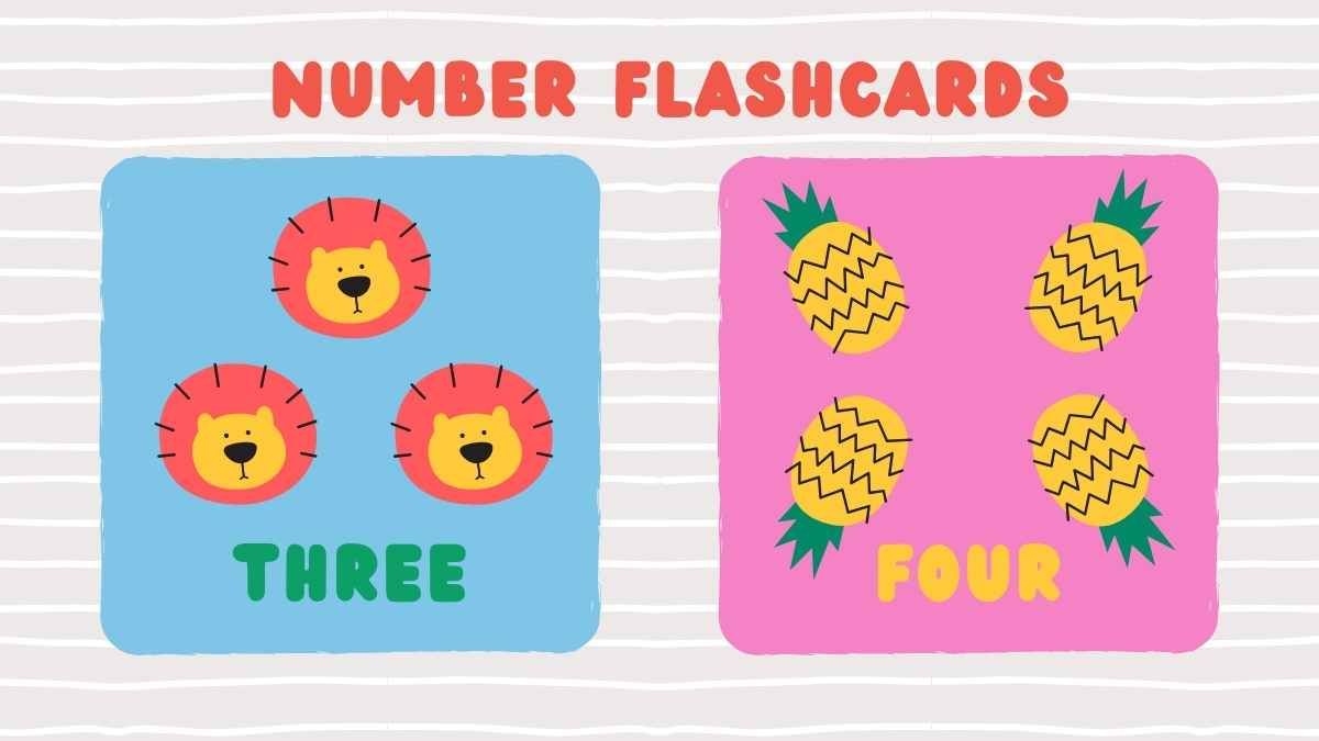 かわいい数字のフラッシュカード - slide 10