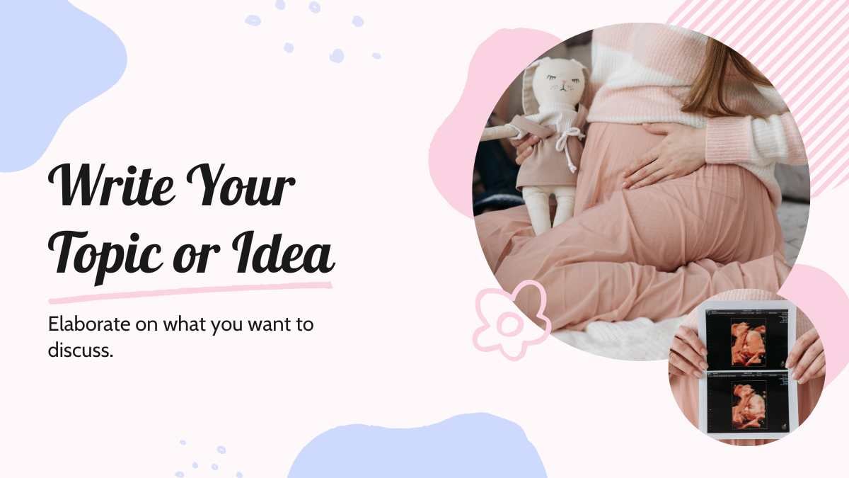 귀여운 파스텔 더들 꽃 임신 발표 - 슬라이드 5